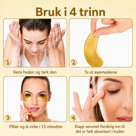 Øyemasker med serum – 40 par (Aloe vera, Rose, Hyaluronsyre & 24K Gull)